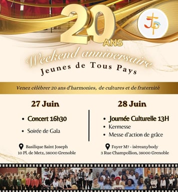 Concert 20ᵉ anniversaire de la chorale JTP (Jeunes de Tous Pays)