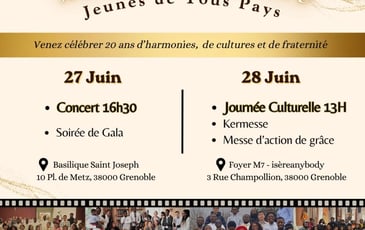 Concert 20ᵉ anniversaire de la chorale JTP (Jeunes de Tous Pays)